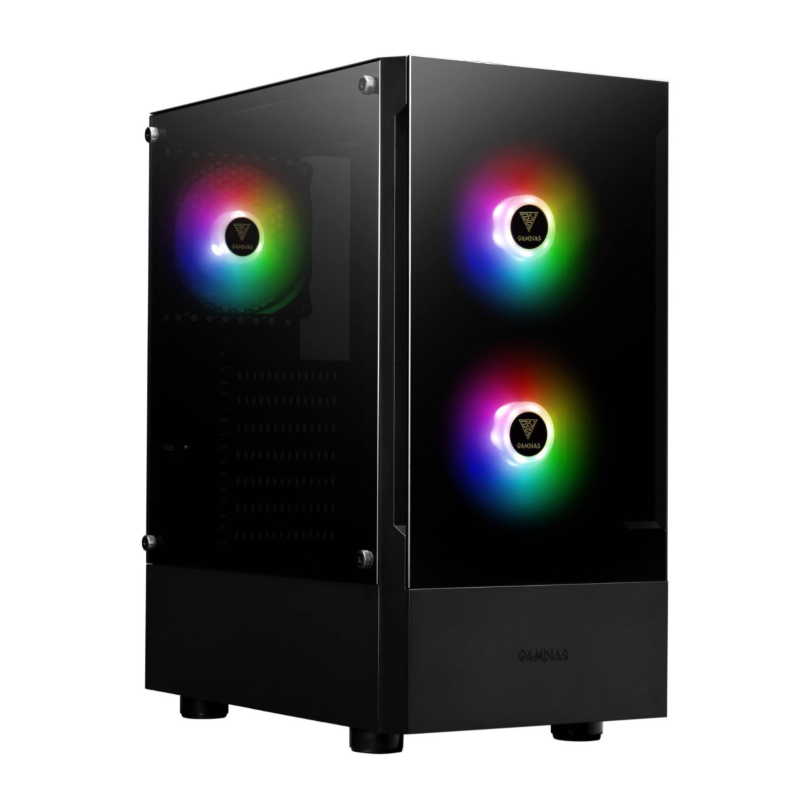 【新着商品】GAMDIAS TALOS E3 ホワイト ゲーム PC ケース ミッドタワー ATX ケース 強化 ガラス パネル 3 内蔵 120 mm ARGB ファン 工具不要 設置 ウィンドウ サポート マザーボード まで ATX 電源 カバ