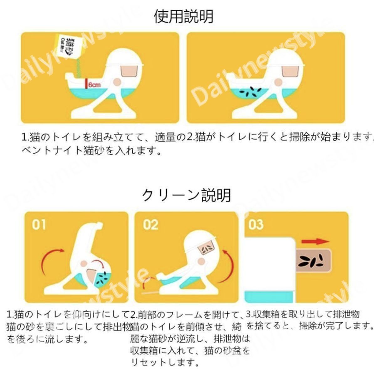 猫用トイレ本体 半自動猫用トイレ