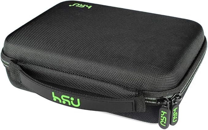 【在庫処分】HSU 収納ケース gopro ハードケース GoPro Hero13/12/11/10/9/8/7/6/5対応 及び他のアクションカメラ 収納バッグ アクセサリー収納 防塵 防水 アクションカメラ用キャリーケース (中 グリー
