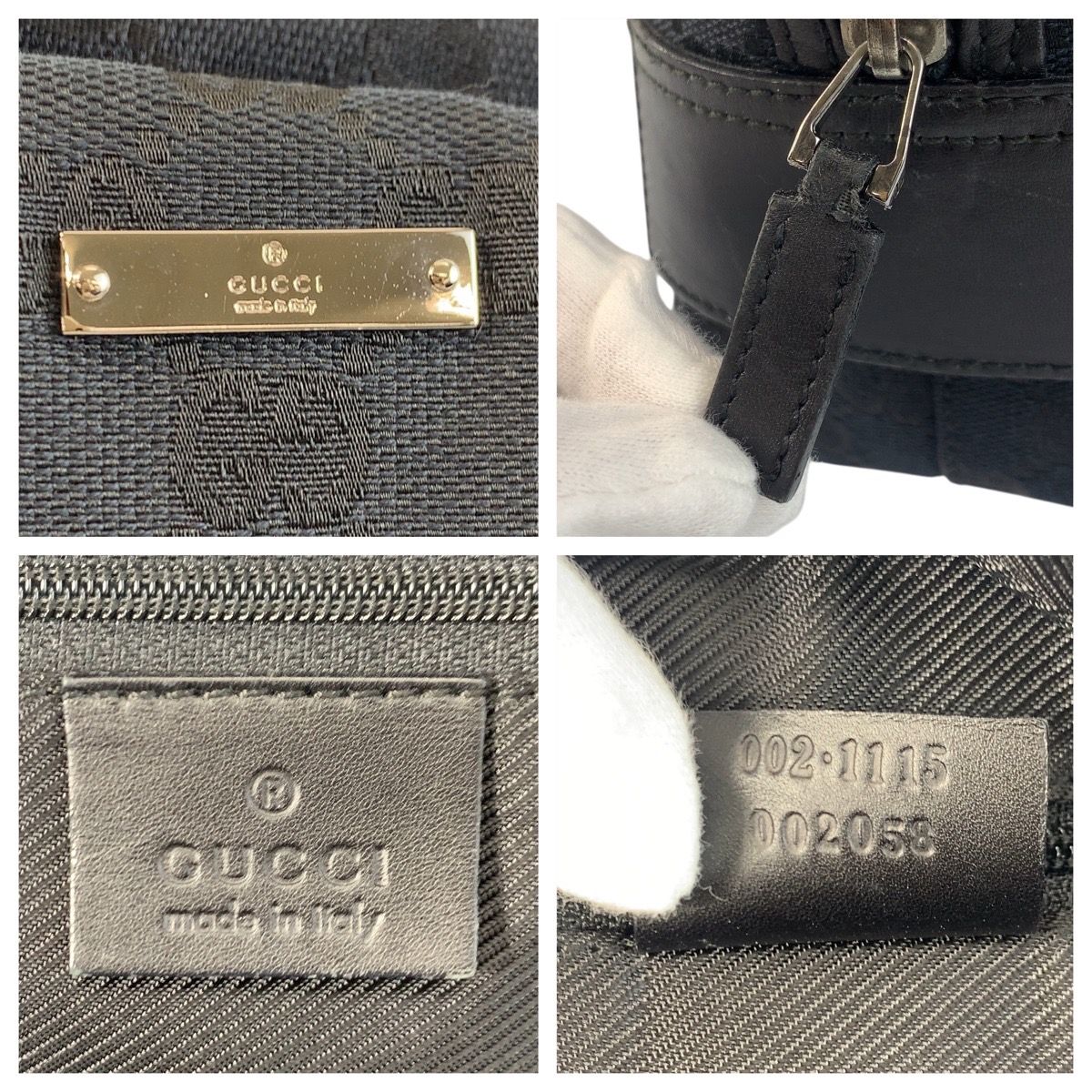 GUCCI グッチ GGキャンバス レザーショルダーバック ブラック 2way 美品 GUCCI グッチ ブラック 黒 シルバー金具 GGキャンバス