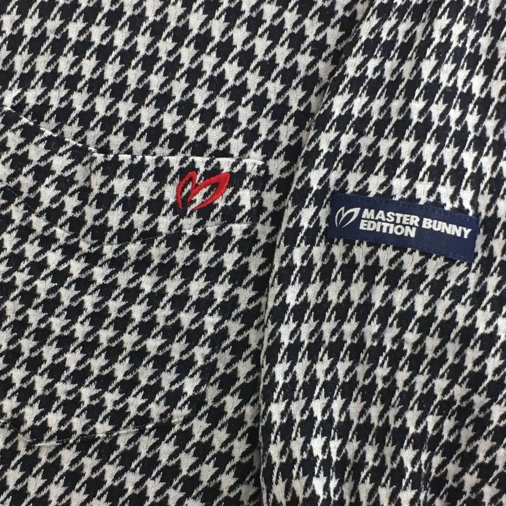 超美品】マスターバニー 長袖シャツ 白×黒 千鳥格子 ストレッチ メンズ