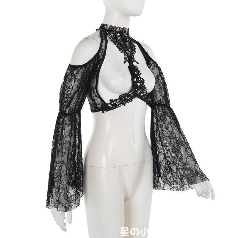 2026 新品 ゴシック暗黒系 ショルダーカバー付き マキシドレス スリム