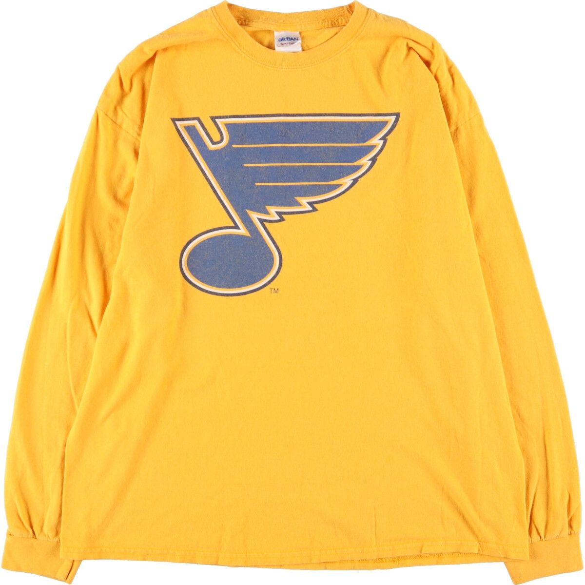 古着 ギルダン GILDAN NHL ST.LOUIS BLUES セントルイスブルース BUD LIGHT バドライト ロングTシャツ ロンT メンズXL/eaa438445