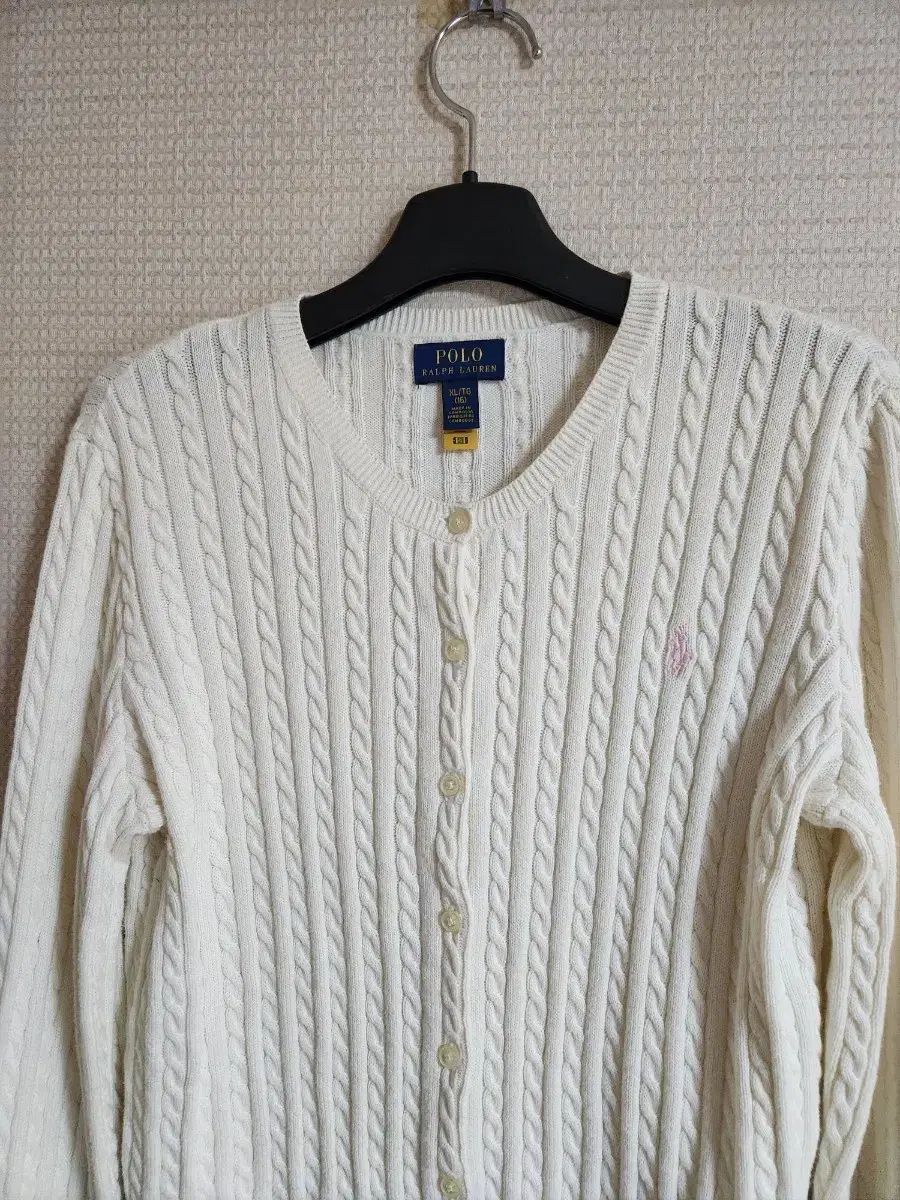 ポロ Ralph Lauren ラルフローレン ケーブル ニット カーディガン クリーム色