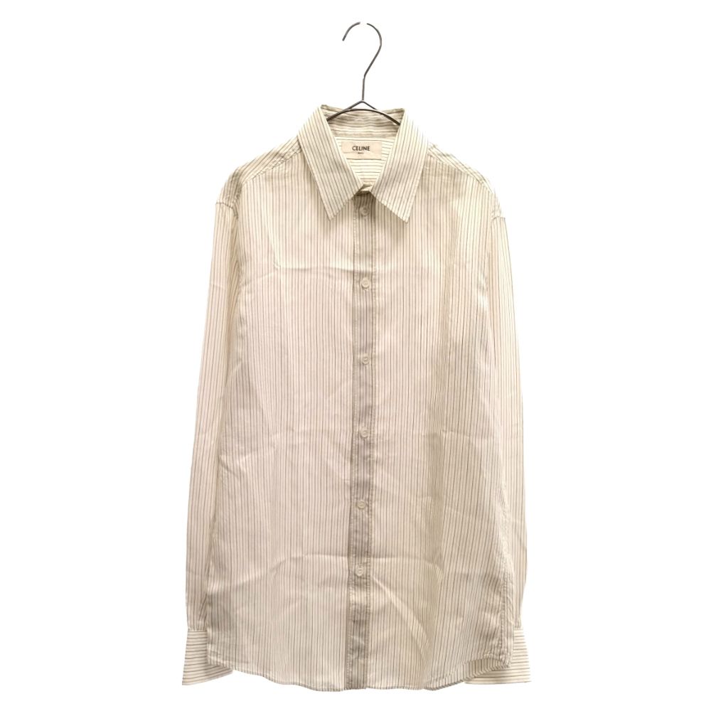 CELINE (セリーヌ) Stripe Silk Shirts 2C239105I ストライプ柄 シルク