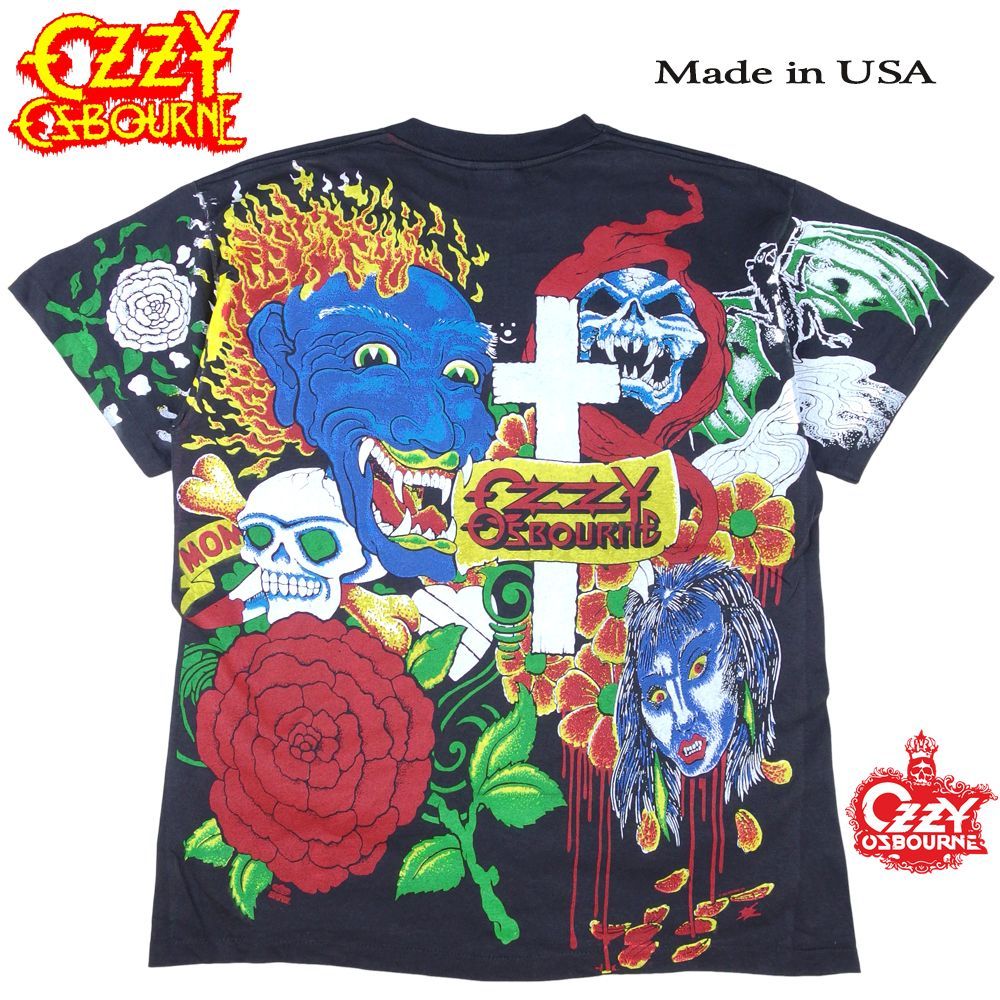Ozzy Osbourne 総柄Tシャツ ヴィンテージ XL