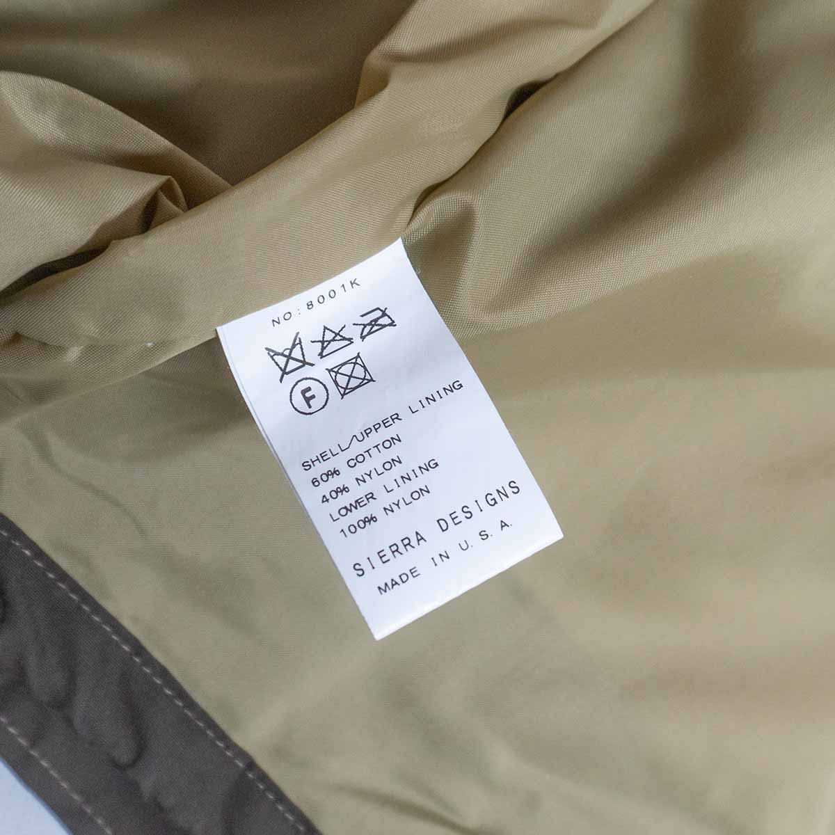 SIERRA DESIGNS メイドインUSA XS SIERRA DESIGNS メイドインUSA XS 美品】Sierra Designs 【USA製 60/40