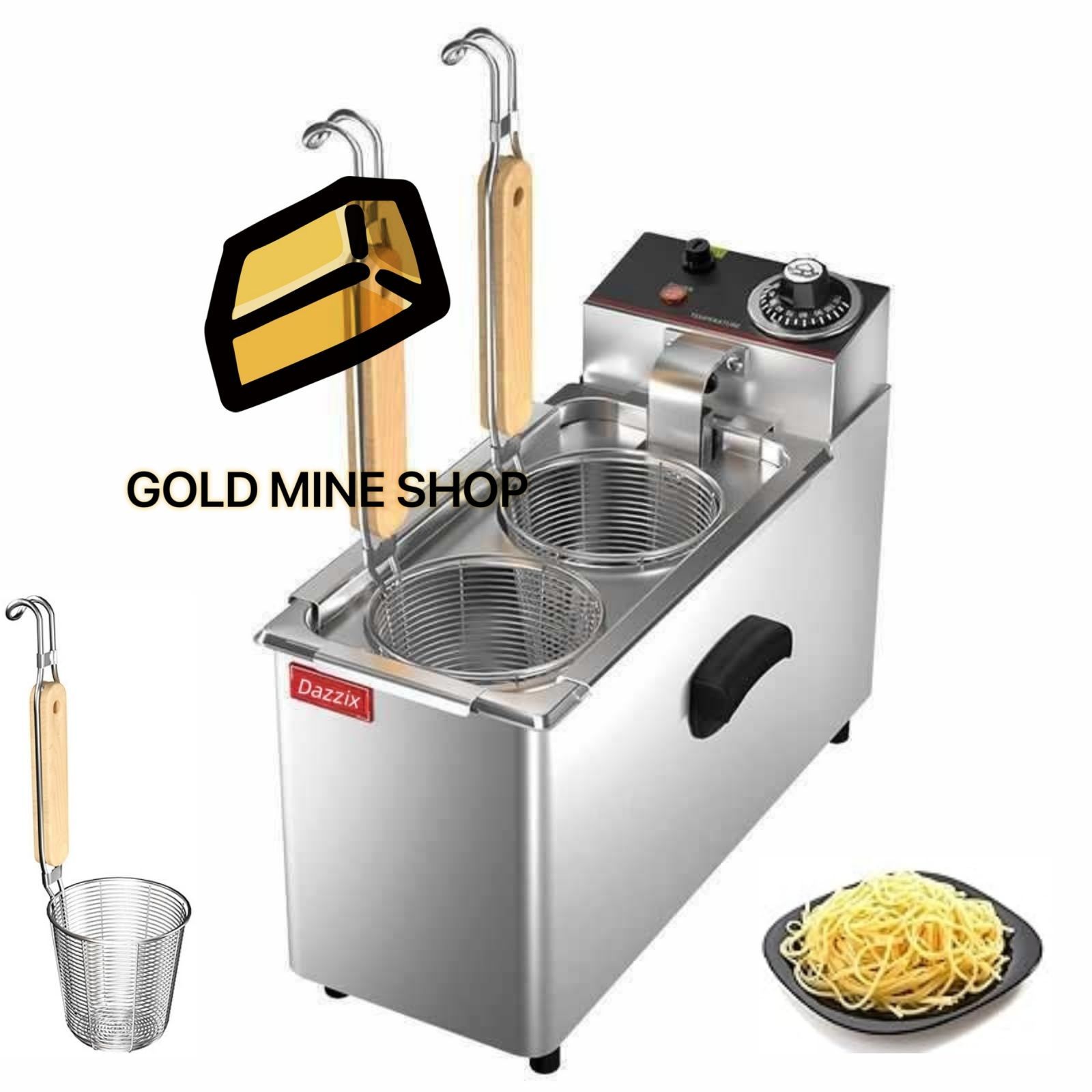 送料無料】ガス 茹で麺機 ゆで麺器 電気ゆで麺機 卓上型 テボ2点