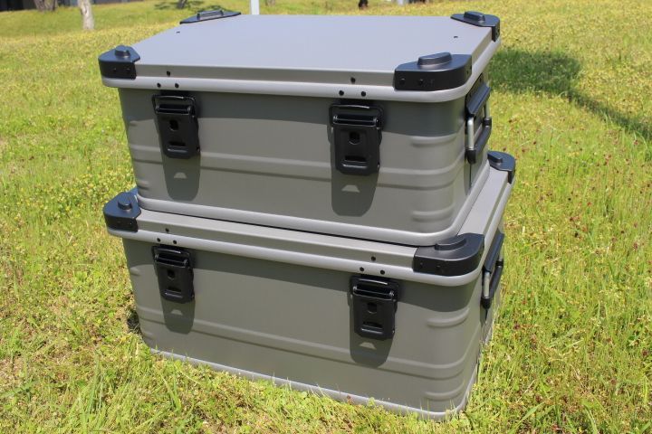 マットグレースタッキング アルミコンテナボックス 50L アウトドア収納