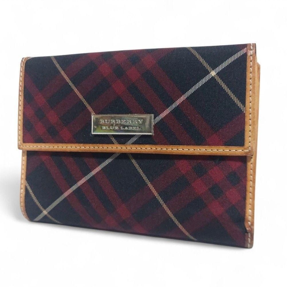 未使用品　BURBERRY BLUE LABEL 二つ折り財布　ノバチェック 美品 BURBERRY ブルーレーベル 二つ折り 財布 ノバチェック レザー