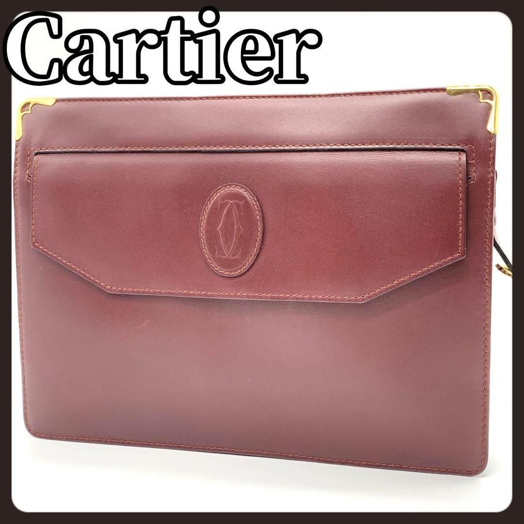 美品！【Cartier】マストライン レザー クラッチ、セカンドバッグ