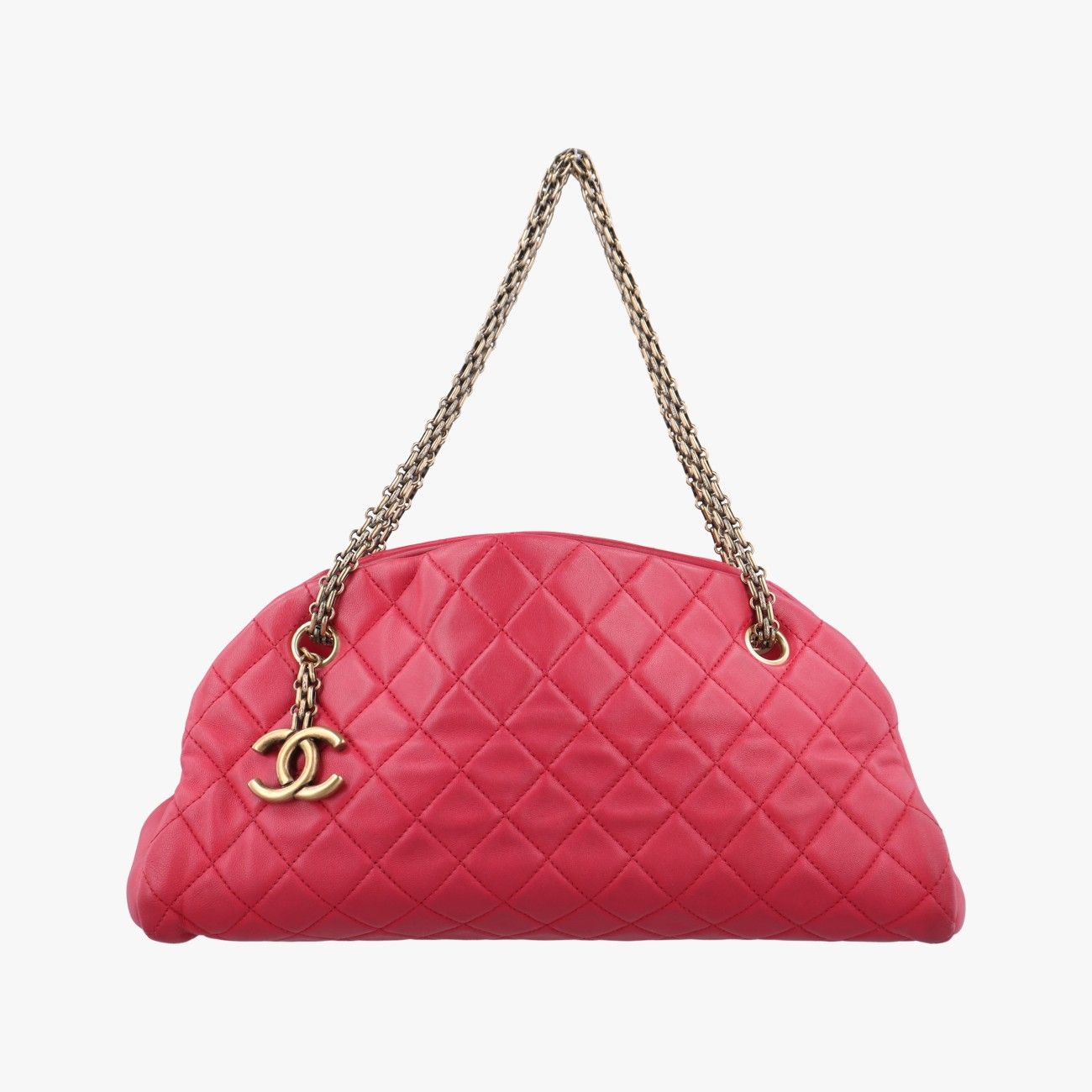 シャネルChanelマドモアゼル ボーリング レッド ラムスキン A49854 14831958