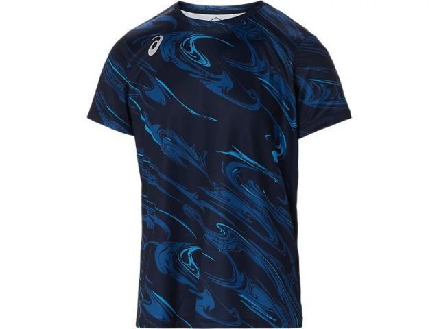 asics アシックス GRAPHIC DRY TSHIRT ネイビー XL 2121A335 400 | スポーツ 運動 衣類 衣料品 服 ウエア ウェア 男性 紳士服 メンズ 野球 ベースボール トップス Tシャツ 半袖 ハーフスリーブ 丸首 ドライ 