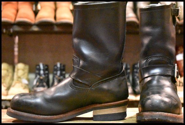 7.5D 11年 レッドウィング 2268 エンジニア 黒 ブラッククローム プルオン スチールトゥ ブーツ redwing HOPESMORE FE469