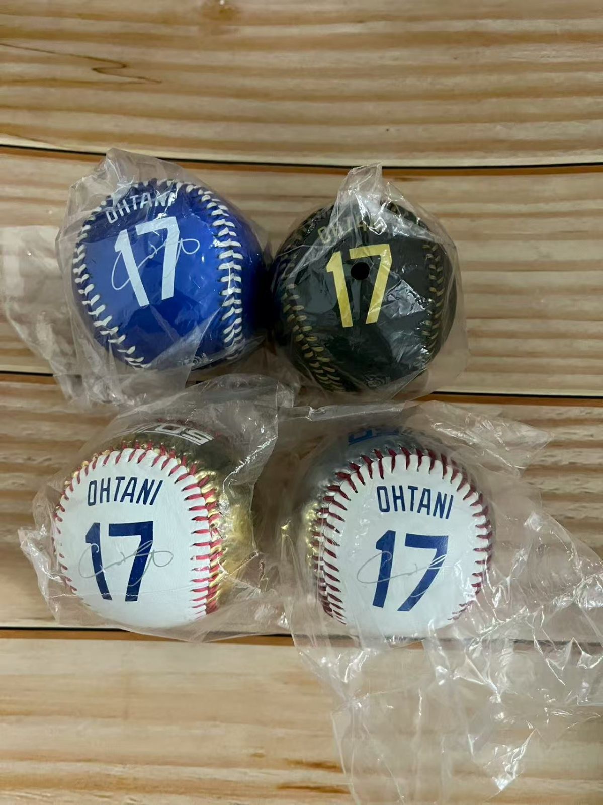 大谷翔平 LAドジャース 50/50 達成記念 硬式ボール硬球 青 金 銀