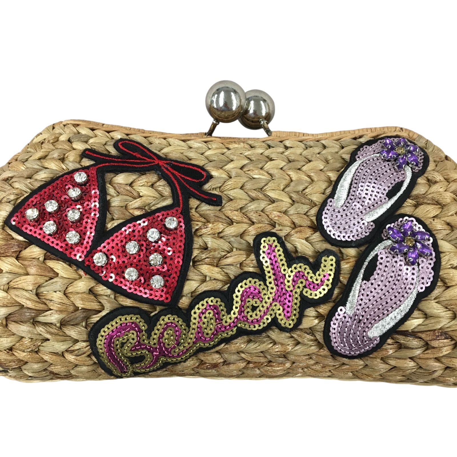 Z1368 GRACE CONTINENTAL カゴバッグ ポーチ 2way がま口 スパンコール