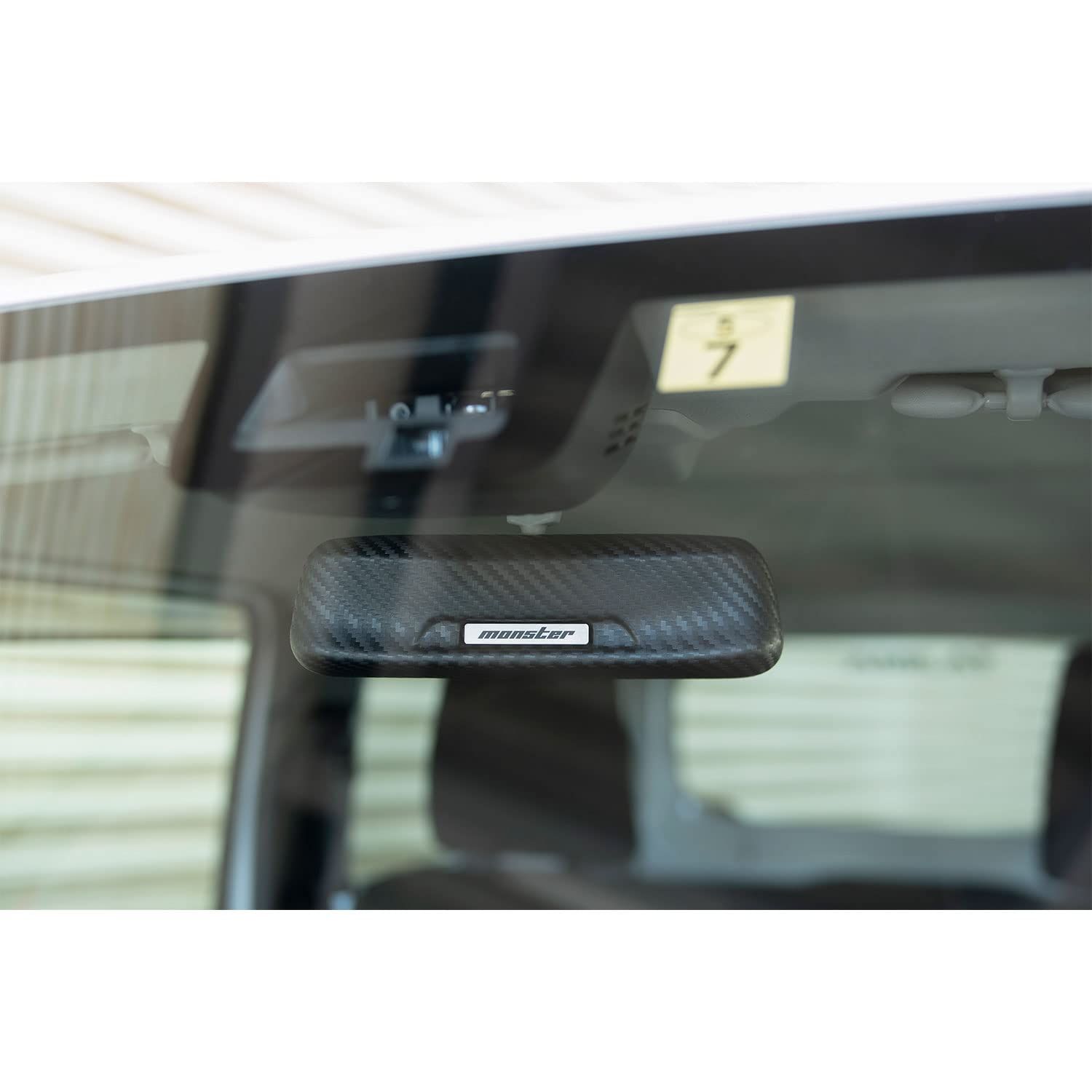MONSTER SPORT ルームミラーカウル スズキ防眩機能付ルームミラー車汎用 スイフトスポーツ ZC33S |ジムニーシエラ JB74W |ソリオ MA37S 他 カーボン柄 ルームミラーカバー 861000-7600M