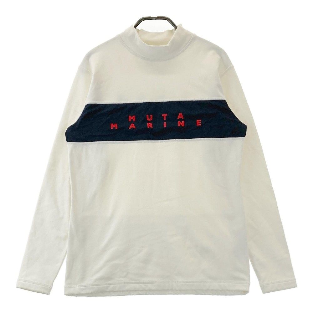 サイズ：4 MUTA MARINE ムータマリン  ハイネック長袖Tシャツ  ホワイト系 [240101462004] ゴルフウェア メンズ ストスト MUTA MARINE ムータマリン ハイネック長袖Tシャツ ホワイト系 4