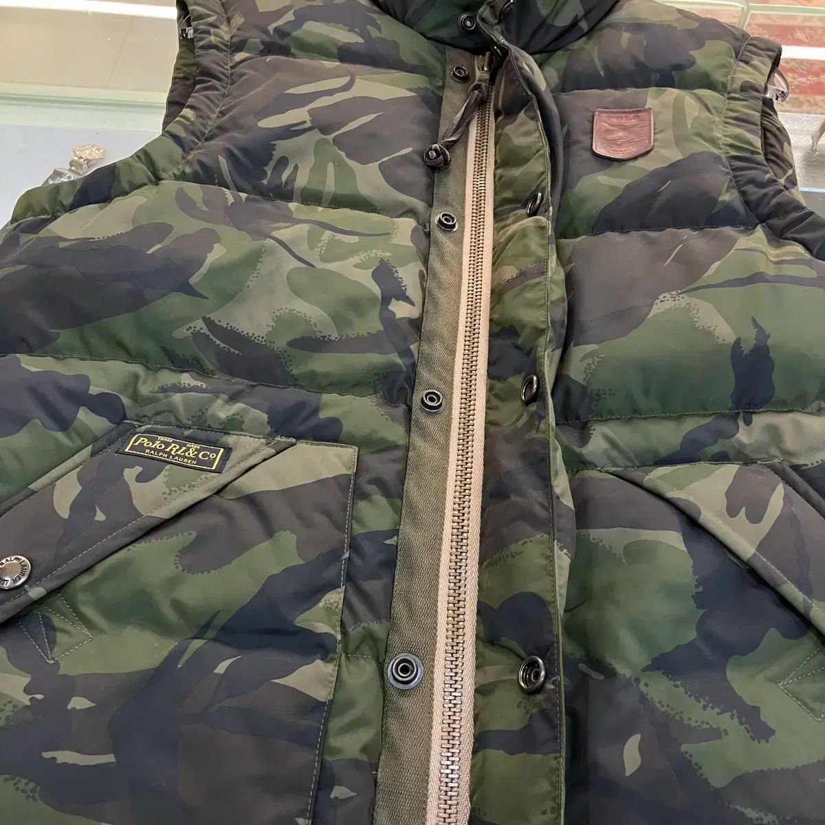 販売 ポロラルフローレン カモフラ ダウン ベスト XS ラルフローレン