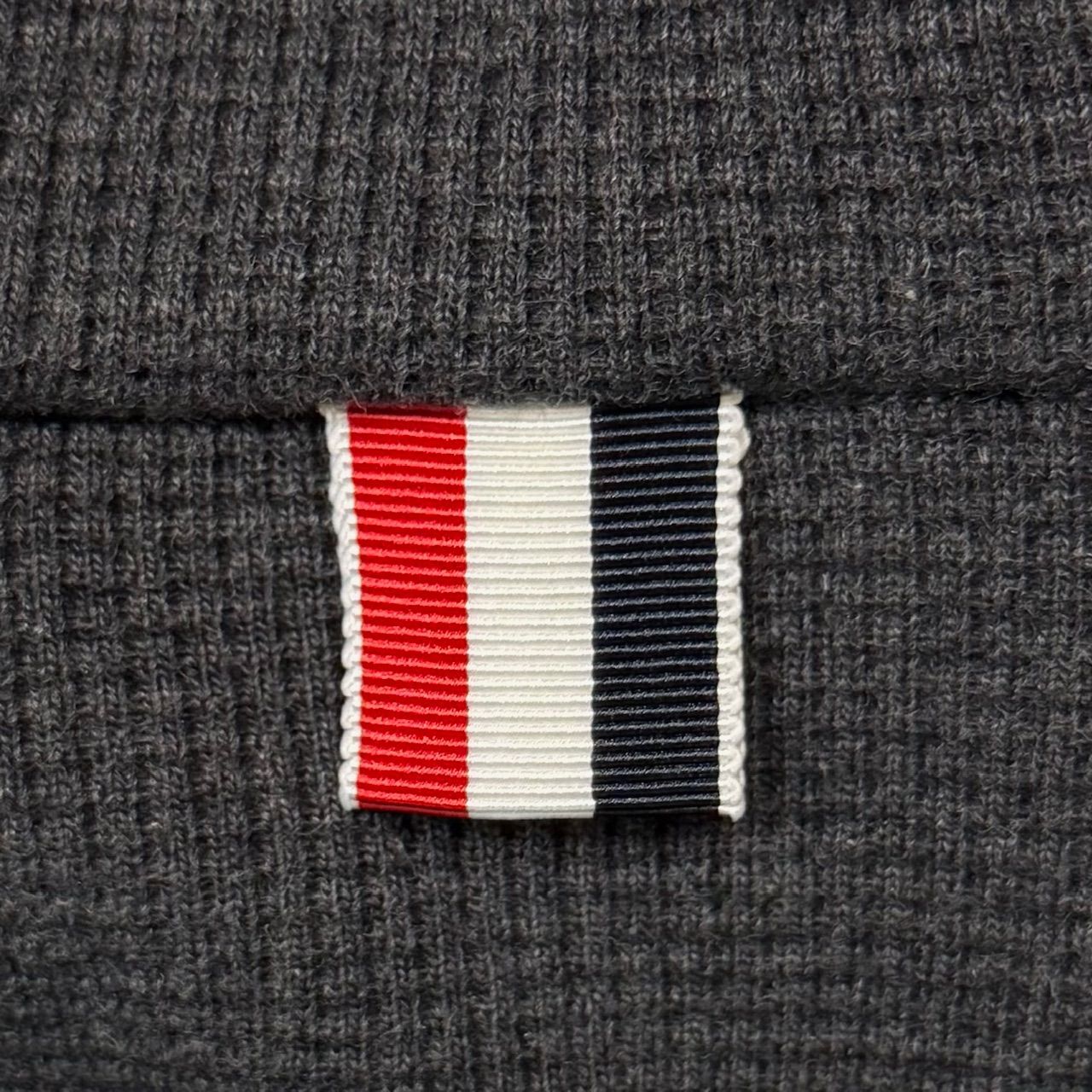 THOM BROWNE ワッフルラグランスリーブ4BARジップパーカー フーディー 