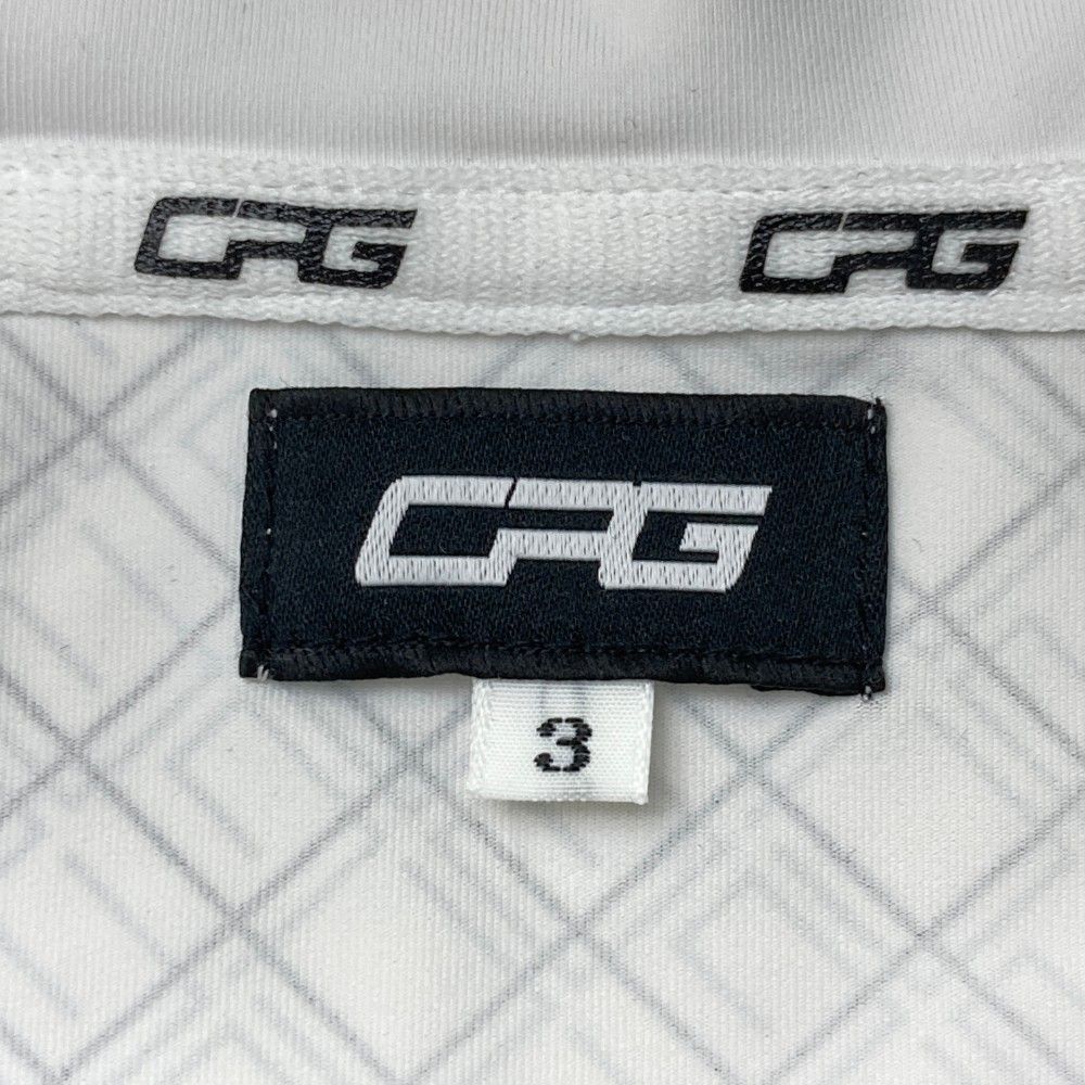 サイズ：3 CPG GOLF シーピージーゴルフ  フード付き ハーフジップ 長袖Tシャツ 総柄 ホワイト系 [240101372083] ゴルフウェア メンズ ストスト サイズ：3 CPG GOLF シーピージーゴルフ フード付き ハーフ