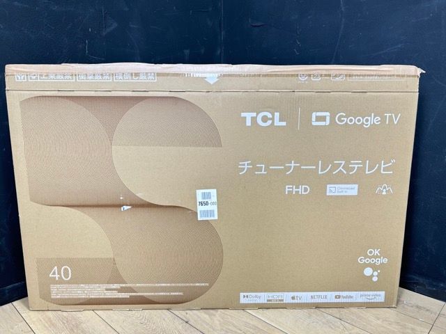 展示品 TCL チューナーレステレビ 【中古】動作保証 40V 40S54J 2023年 