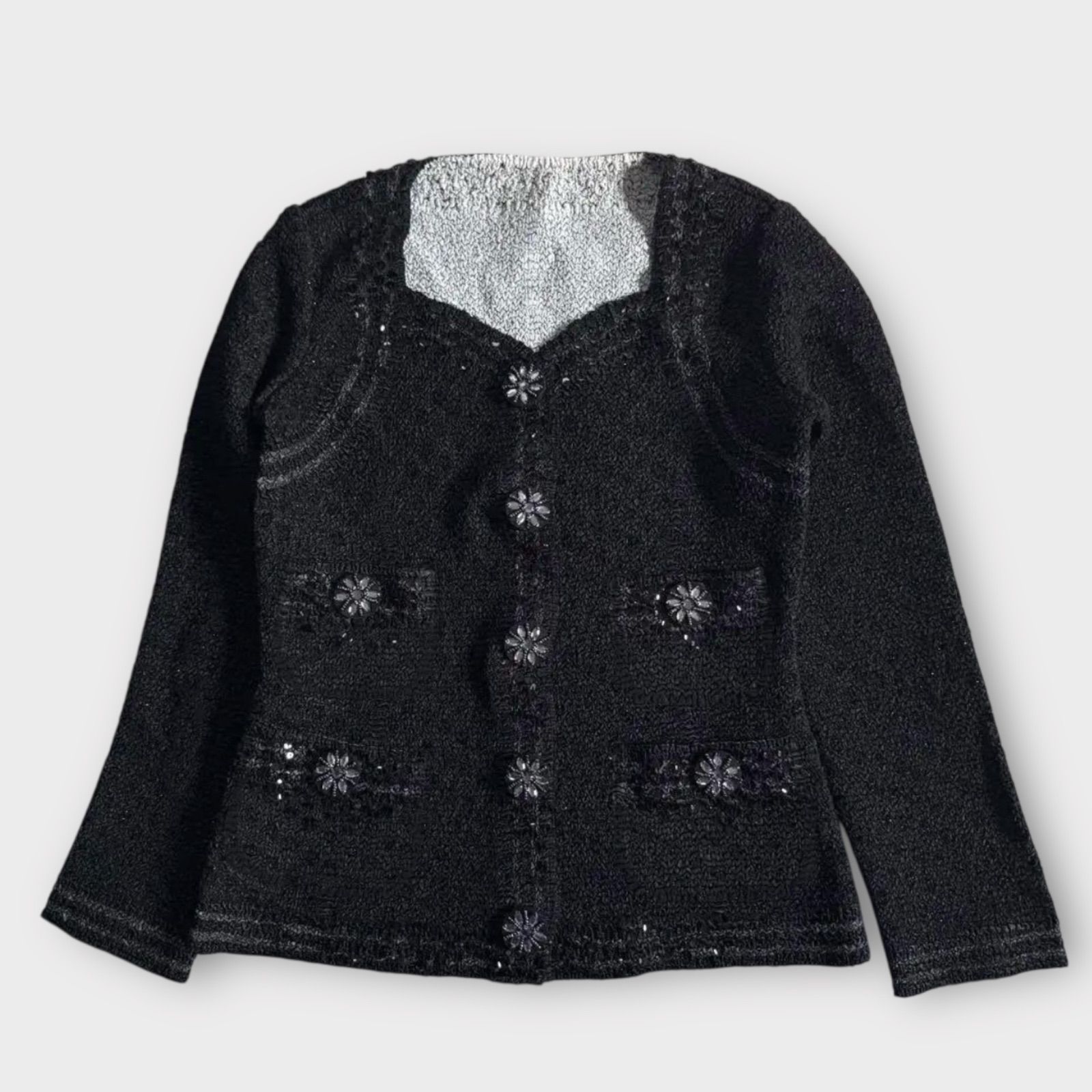 新品タグ付き　ノコオーノ　プリーツ　フラワー　ジャケット　コサージュ付き　M 新品タグ付き ノコオーノ プリーツ フラワー ジャケット コサージュ付き M