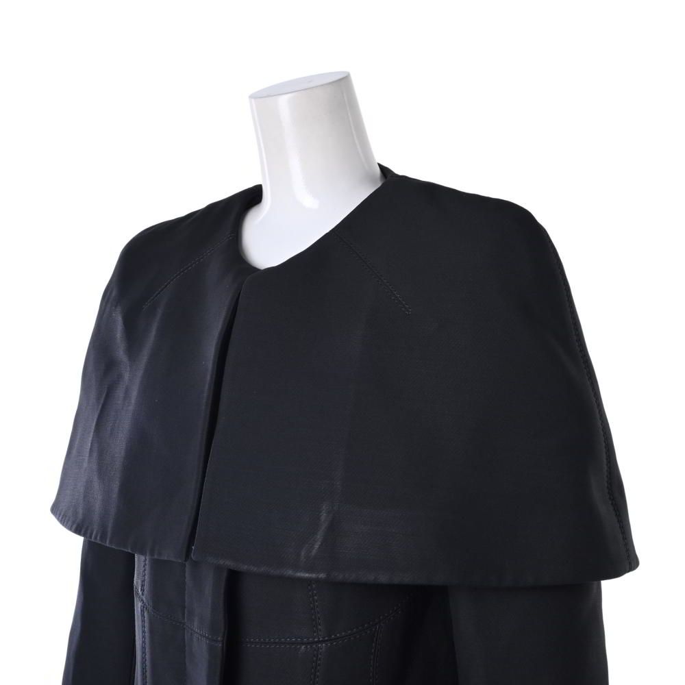 GUCCI シルク混 ロング コート ワンピース 42 ブラック グッチ - メルカリ