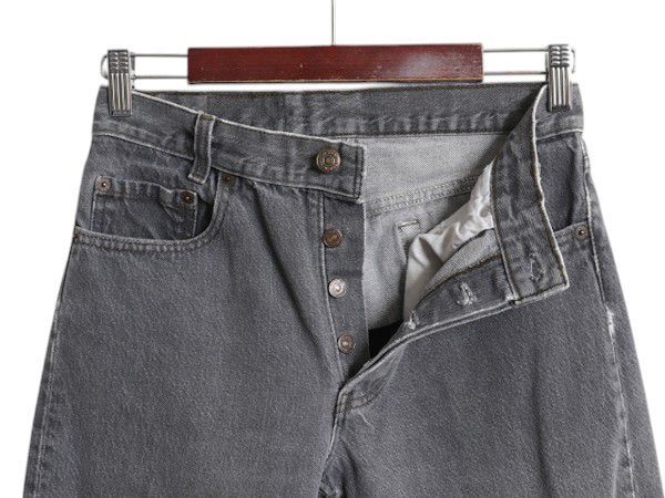 先染め 80s USA製 リーバイス 701 ブラック デニムパンツ 実寸