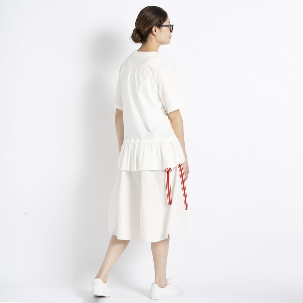 モンクレール MONCLER ワンピース ホワイト コットンクルーネック T