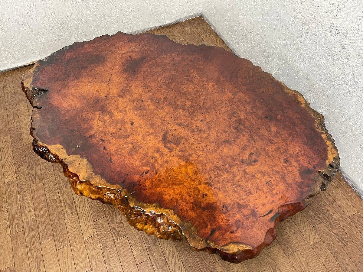 木製台、木製ローテーブル 天然瘤、コブ。 状態良好】厚5.5cm 瘤 コブ 玉杢 一枚板 天然木 座卓 ロー