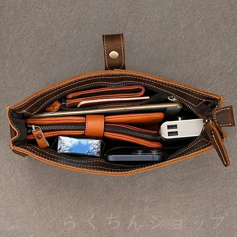 ヴィンテージスタイル 本革メンズクラッチバッグ