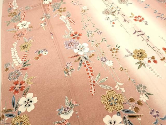 平和屋着物□上質な小紋 舞桜間道 暈し染め 正絹 逸品 未使用