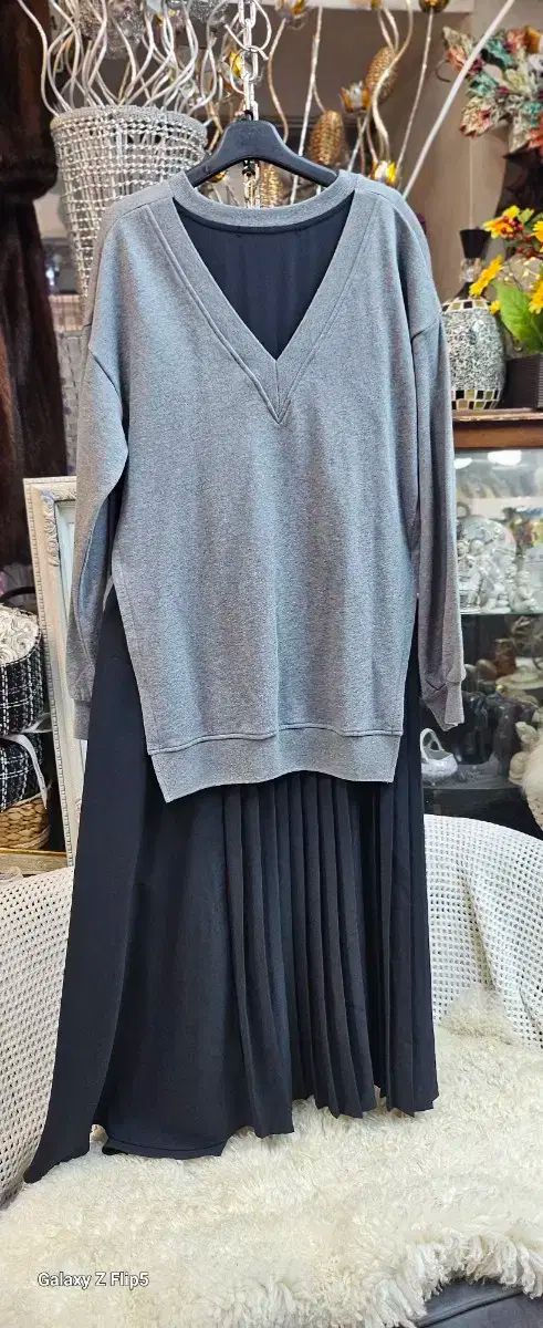 プリーツ ロングフリードレス