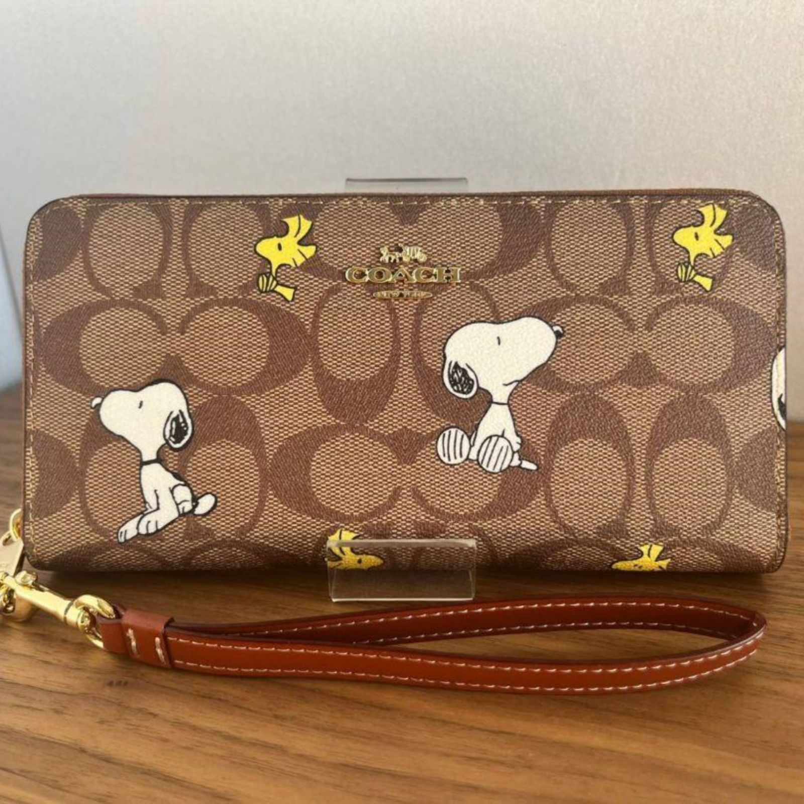 COACH コーチ スヌーピーコラボウッドストック新品未使用 長財布 SNOOPY 小銭入れ ファスナー財布 - メルカリ