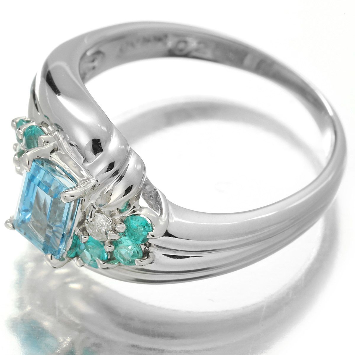 リング 指輪 アクアマリン 0.55ct パライバトルマリン PT900 12号 中古  