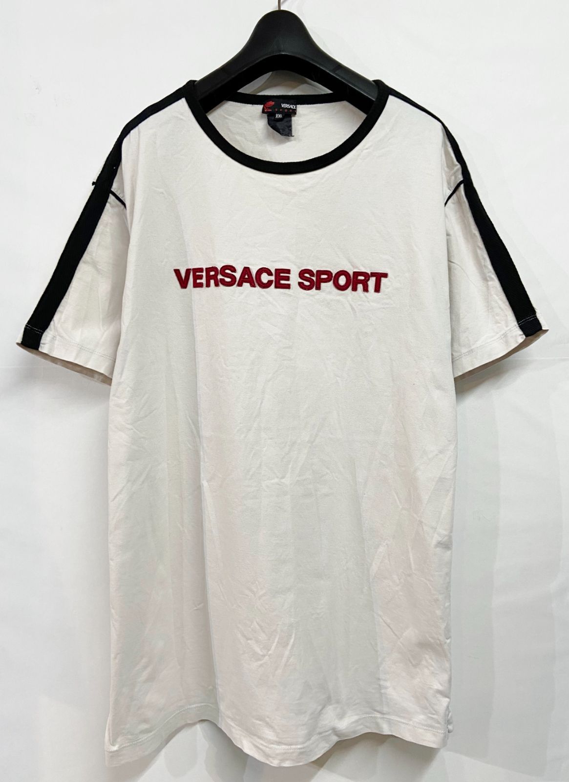 80s ヴィンテージ VERSACE SPORTS｜ヴェルサーチェ スポーツ  ロゴワッペン Tシャツ