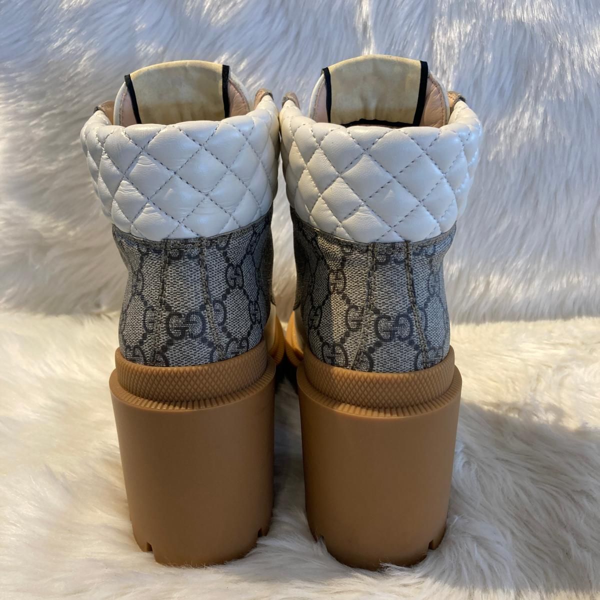 中古】 GUCCI （グッチ） GGｽﾌﾟﾘｰﾑ ｱﾝｸﾙﾌﾞｰﾂ ショートブーツ 36