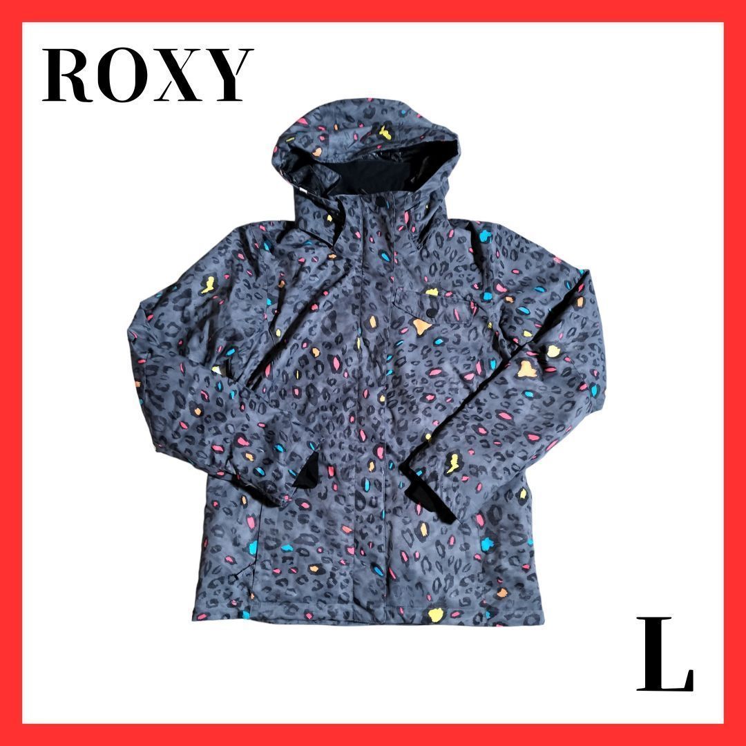 ROXY ロキシー スノーボード ウェア スノボ グレー ヒョウ柄 Lサイズ