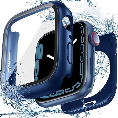 40mm_ブルー TALENANA for Apple Watchケース 45mm 44mm 41mm 40mm 3 in 1防水設計 アップルウォッチ液晶保護フィルム+防水保護ケース+背面ケースの3 in 1デザイン Series 876SE54高タッチ感度