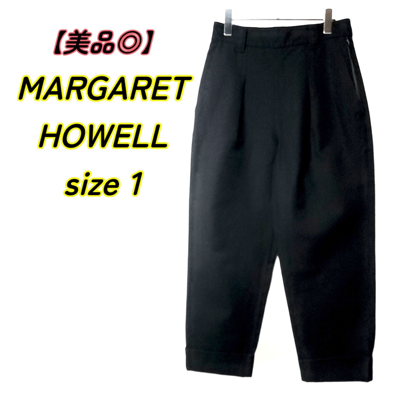 価格交渉 ◎ MARGARET HOWELL COTTON WOOL DRILL パンツ ブラック１ 春物 | 秋冬 | カジュアル | ワイドシルエット | 裾ダブル |