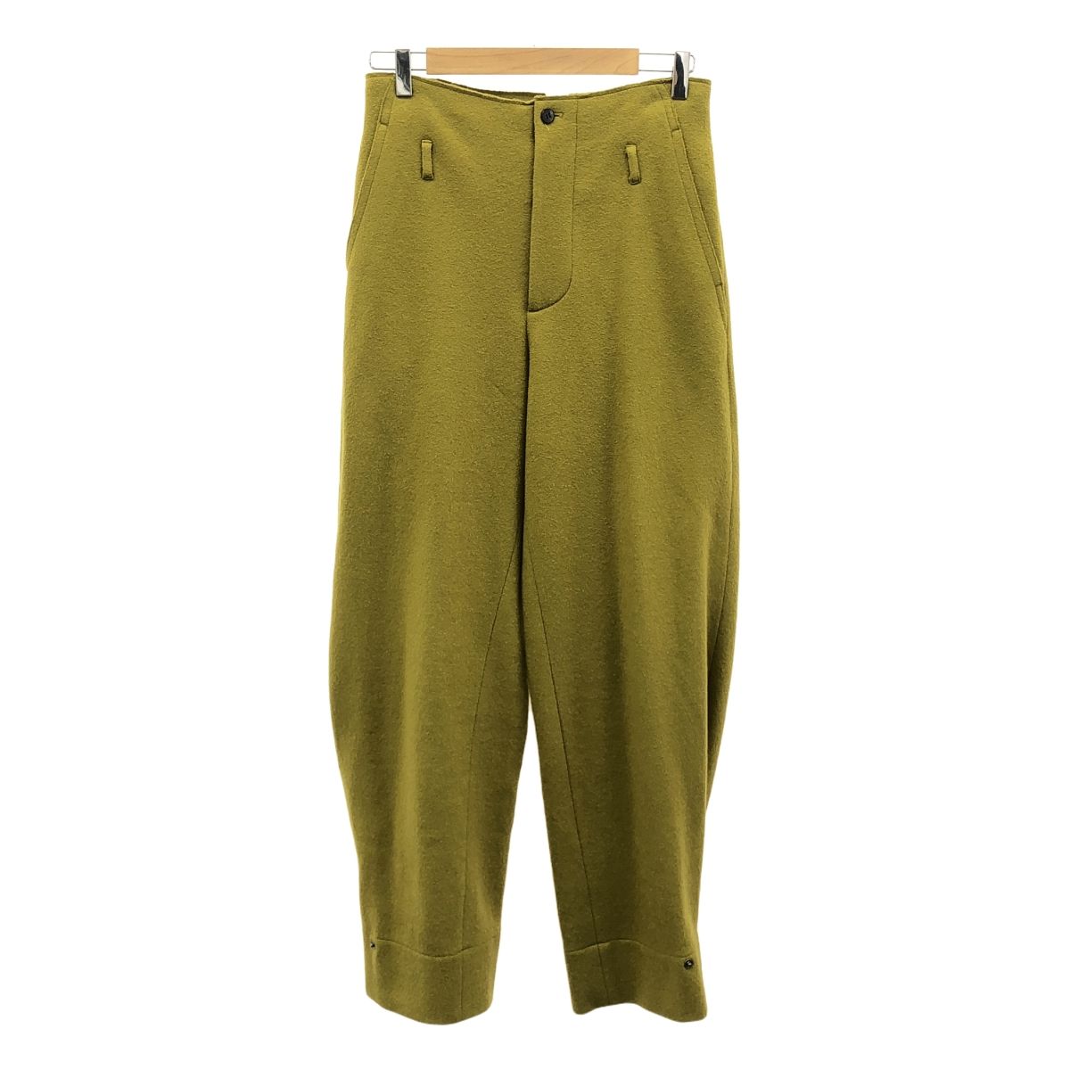 pelleq | ぺレック | adjustable wide trousers ウール ワイドパンツ | 34 | グリーン | レディース