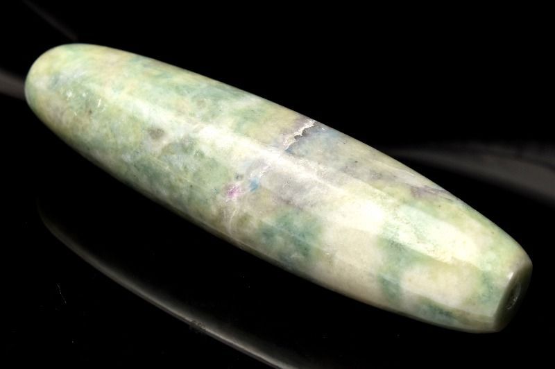 【１点物】希少アフガニスタン産 ハックマナイト　51x13mm　天珠(貫通穴) チューブ ビーズ パワーストーン 天然石 _PC4070