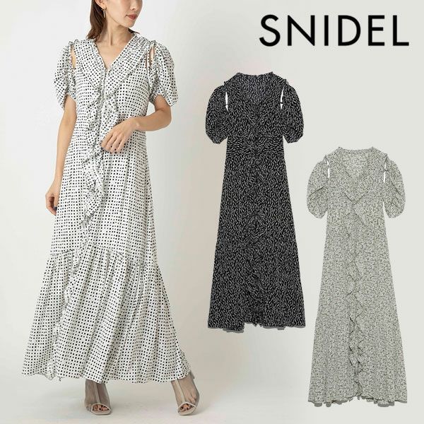 SALE50%OFF SNIDEL(スナイデル) フリルオーバーワンピースswfo221151