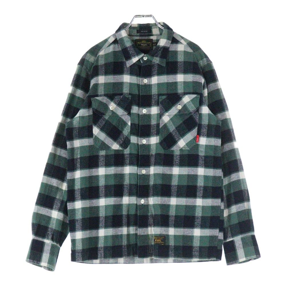 WTAPS グリーン ブラック チェック ネルシャツ WTAPS ダークグリーンチェックネルシャツ