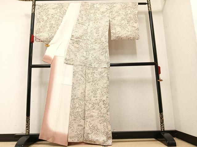 小物 Aya 平和屋着物○上質な小紋 手描き 総絞り 草花文 正絹 逸品