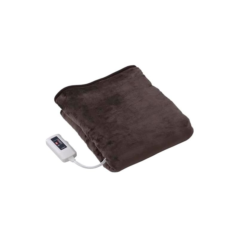 山善 電気毛布 敷き 電気敷毛布 140×80cm シングル 洗える ふわふわもこもこ 表面フランネル 裏面プードルタッチ仕上げ ダニ対策機能 温度調節無段階 YMS-F33P T 0