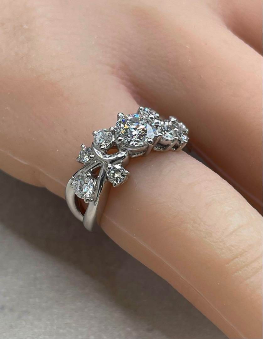 最終交渉可JQ359☆高級 ダイヤモンド1.042ct プラチナ リング ソ付