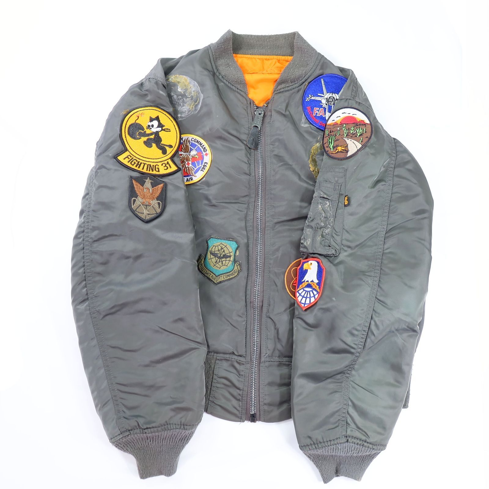 大人気☆アルファ MA-1 ワッペンカスタム トップガン SIZE S