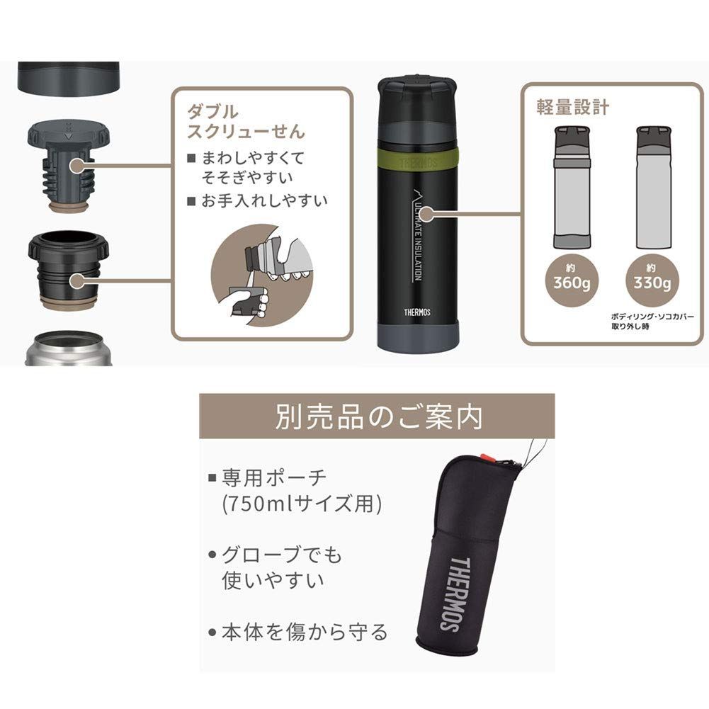 【数量限定】(クリアステンレス（CS）) FFX-751 山専用ステンレスボトル750ml THERMOS(サーモス)